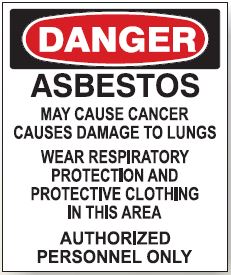 DANGER ASBESTOS PAPER SIGN