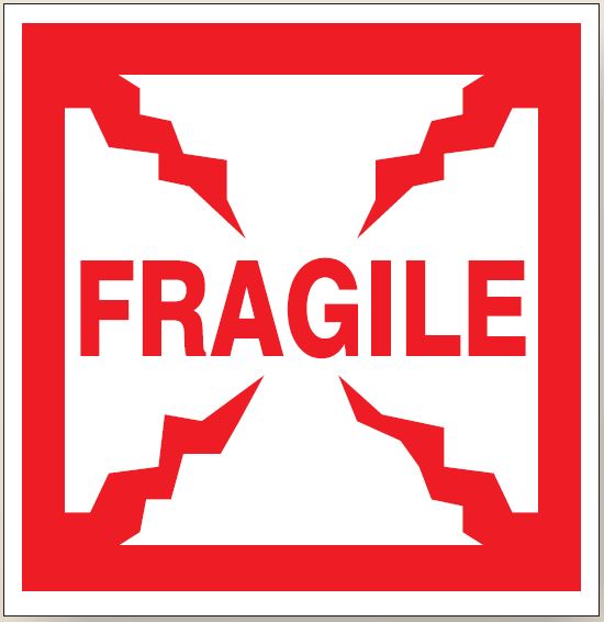 FRAGILE - SHIPPING LABELS - FRAGILE - SHIPPING LABELS, 4X4, Adhesive Vinyl