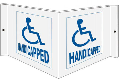 HANDICAPPED WITH SYMBOL - PROJECTING WALL SIGN