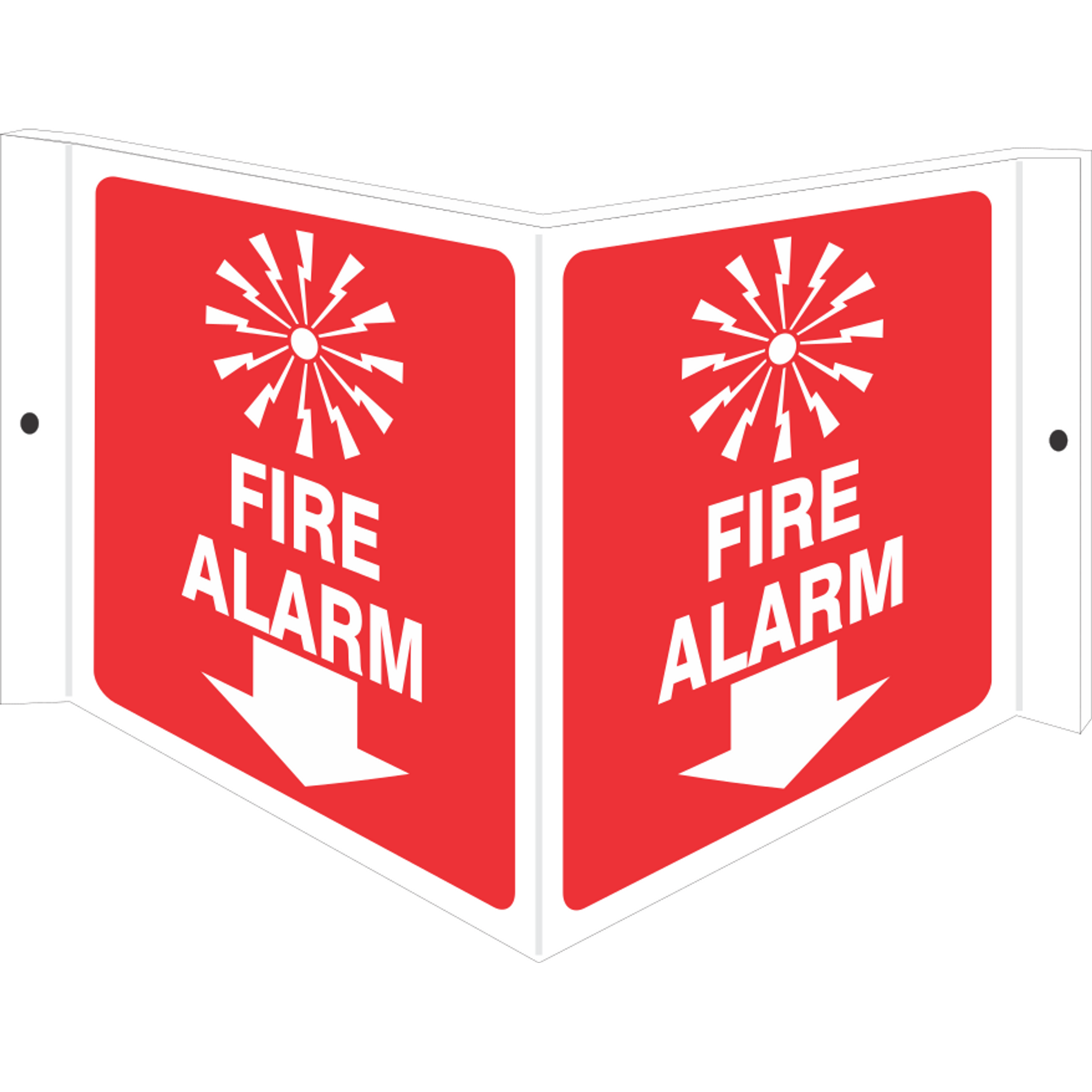 FIRE ALARM WITH  SYMBOL - PROJECTING WALL SIGN - FIRE ALARM WITH  SYMBOL - PROJECTING WALL SIGN, 6x12, Acrylic