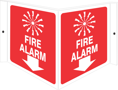 FIRE ALARM WITH SYMBOL - PROJECTING WALL SIGN