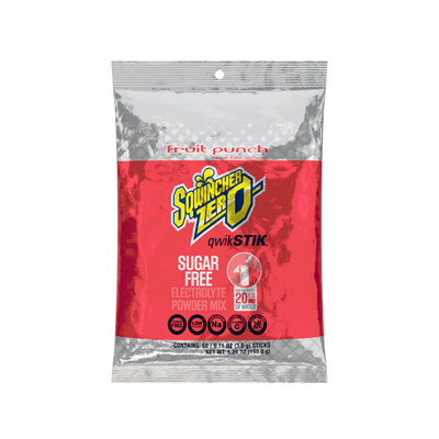 Sqwincher Qwik Stik Zero Sugar Free Single Serve 20 oz Yield Packs - Fruit Punch- 50/Bag - 159060102