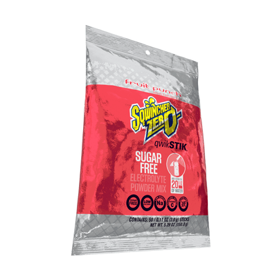Sqwincher Qwik Stik Zero Sugar Free Single Serve 20 oz Yield Packs - Fruit Punch- 50/Bag - 159060102