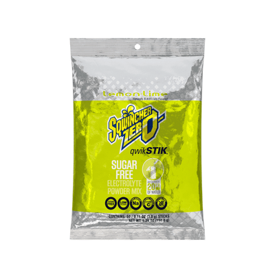 Sqwincher Qwik Stik Zero Sugar Free Single Serve 20 oz Yield Packs - Lemon Lime - 50/Bag - 159060106