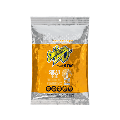 Sqwincher Qwik Stik Zero Sugar Free Single Serve 20 oz Yield Packs - Orange - 50/Bag - 159060100