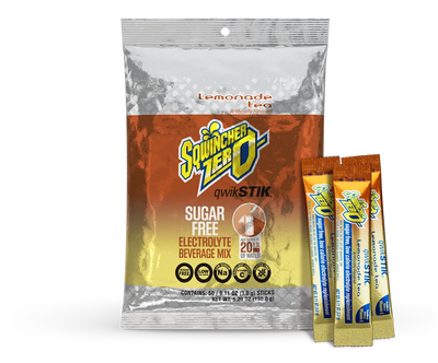 Sqwincher Qwik Stik Zero Sugar Free Single Serve 20 oz Yield Packs - Lemonade Tea - 50/Bag -159060098