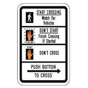 CROSS WALK CROSS DON’T CROSS - REGULATORY TRAFFIC SIGN - CROSS WALK CROSS DON’T CROSS - REGULATORY TRAFFIC SIGN, 9X12, Aluminum (.080) EGP Reflective