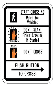 CROSS WALK CROSS DON’T CROSS - REGULATORY TRAFFIC SIGN