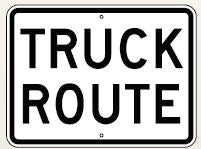 TRUCK ROUTE - REGULATORY TRAFFIC SIGN