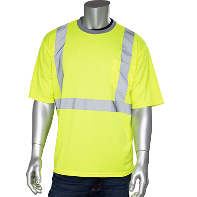 PIP Hi-Vis Apparel ANSI Type R Class 2 Short Sleeve T-Shirt - Hi-Vis Yellow - 1/EA - 312-1200