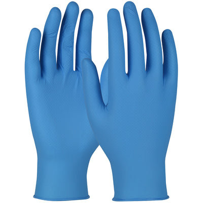 QRP Qualatrile Indy Premium Grade Disposable Nitrile Glove Powder Free w/Textured Grip - 6 mil - Blue - 1/CS - RBT09