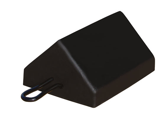 Wheel Chock - General Purpose - Utility - Rubber - 10"X8"X5.5" - Void Bottom - Steel Loop Handle - Black - Us - RC450-U