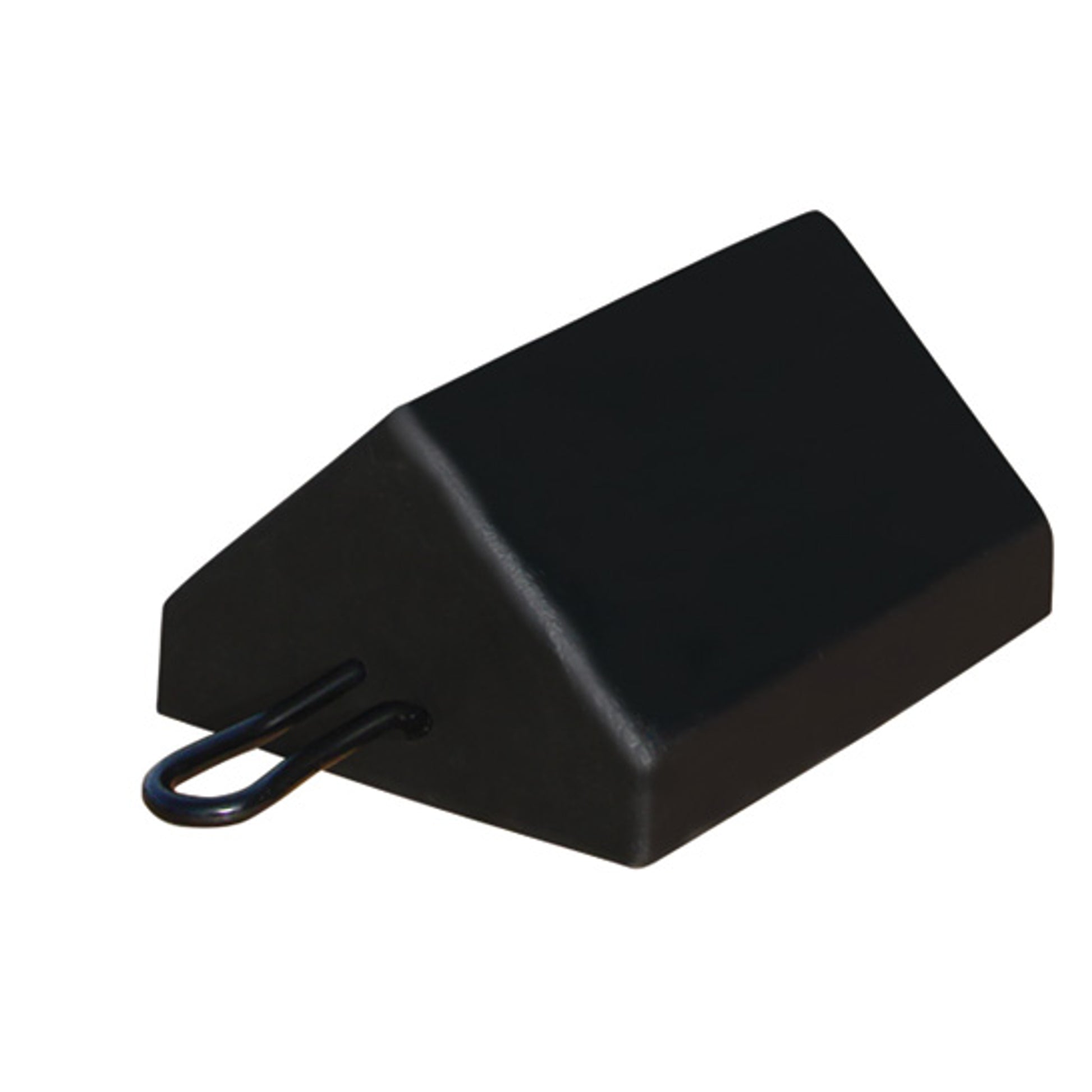Wheel Chock - General Purpose - Utility - Rubber - 10"X8"X5.5" - Void Bottom - Steel Loop Handle - Black - RC450