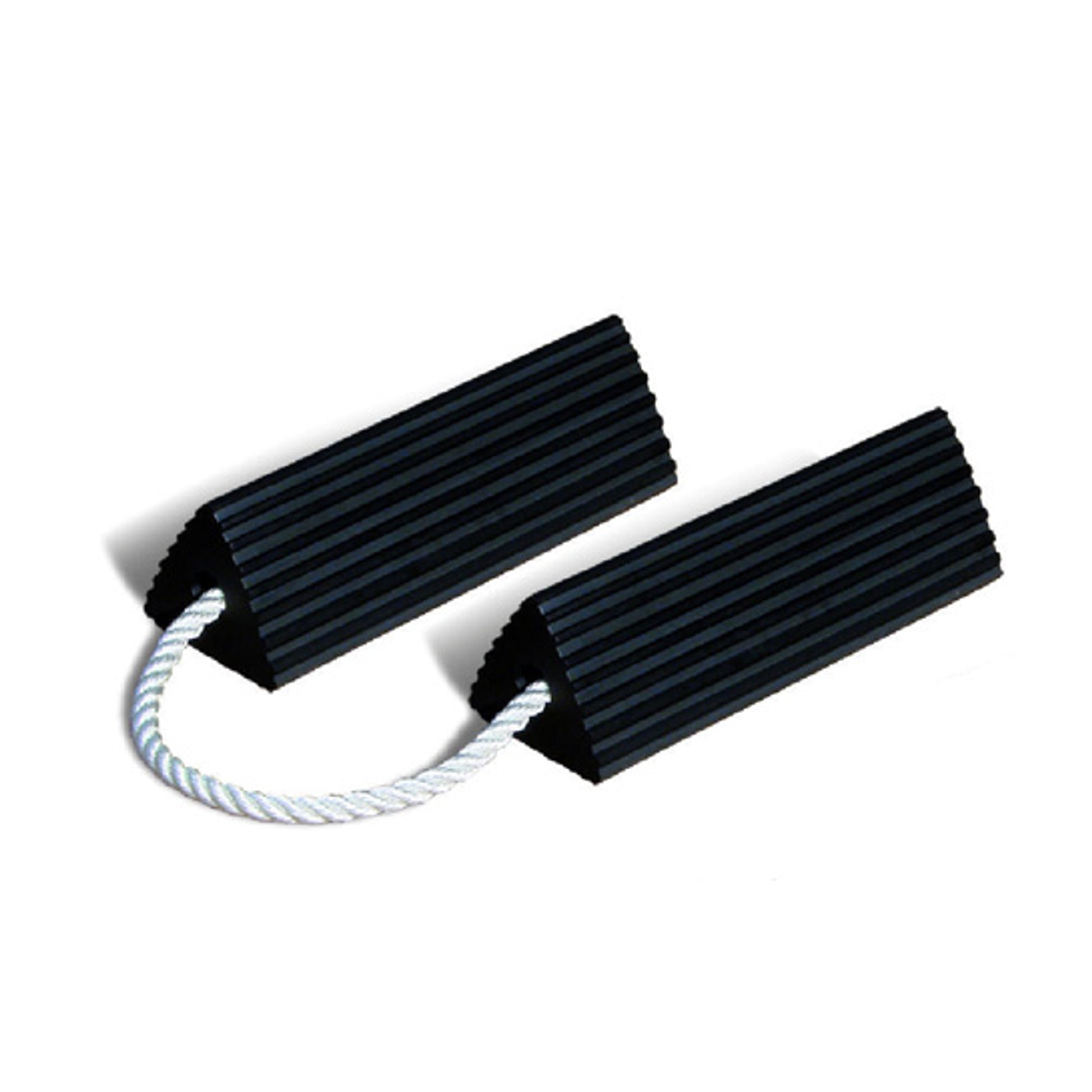 Wheel Chock - Aviation - Rubber - 18" X 5" X 4.33" - Roped Pair - Black - RC5518-P