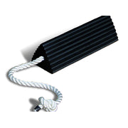 Wheel Chock - Aviation - Rubber - 21" X 5" X 4.33" - Single W/ Lanyard - Black - RC5521-S