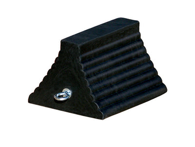 Wheel Chock - General Purpose - Rubber - 10" X 8" X 6" - Ribbed - Pyramid - Eyebolt - Black - Us - RC815-U