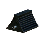 Wheel Chock - General Purpose - Rubber - 10" X 8" X 6" - Ribbed - Pyramid - Eyebolt - Black - RC815