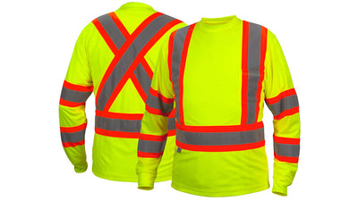 Pyramex RCLTS31 Long Sleeve Moisture Wicking Hi-Viz Lime T-Shirt