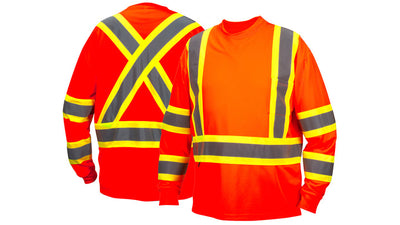 Pyramex RCLTS31 Long Sleeve Moisture Wicking Hi-Viz Orange T-Shirt