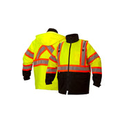 Pyramex-Canadian Parka Hi-Viz Lime Polyester Shell w/ Quilted Lining W/ Hood