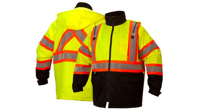Pyramex RCP32 Reflective Waterproof Hi-Viz Orange w/Reflective X on Back Parka
