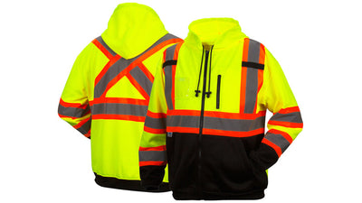 Pyramex RCSZH33 Canadian Premium Zipper Hi-Viz Lime Sweatshirt