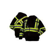 Pyramex-Canadian Premium Zipper Sweatshirt - Black Weather Resistant Hi-Viz Polyester
