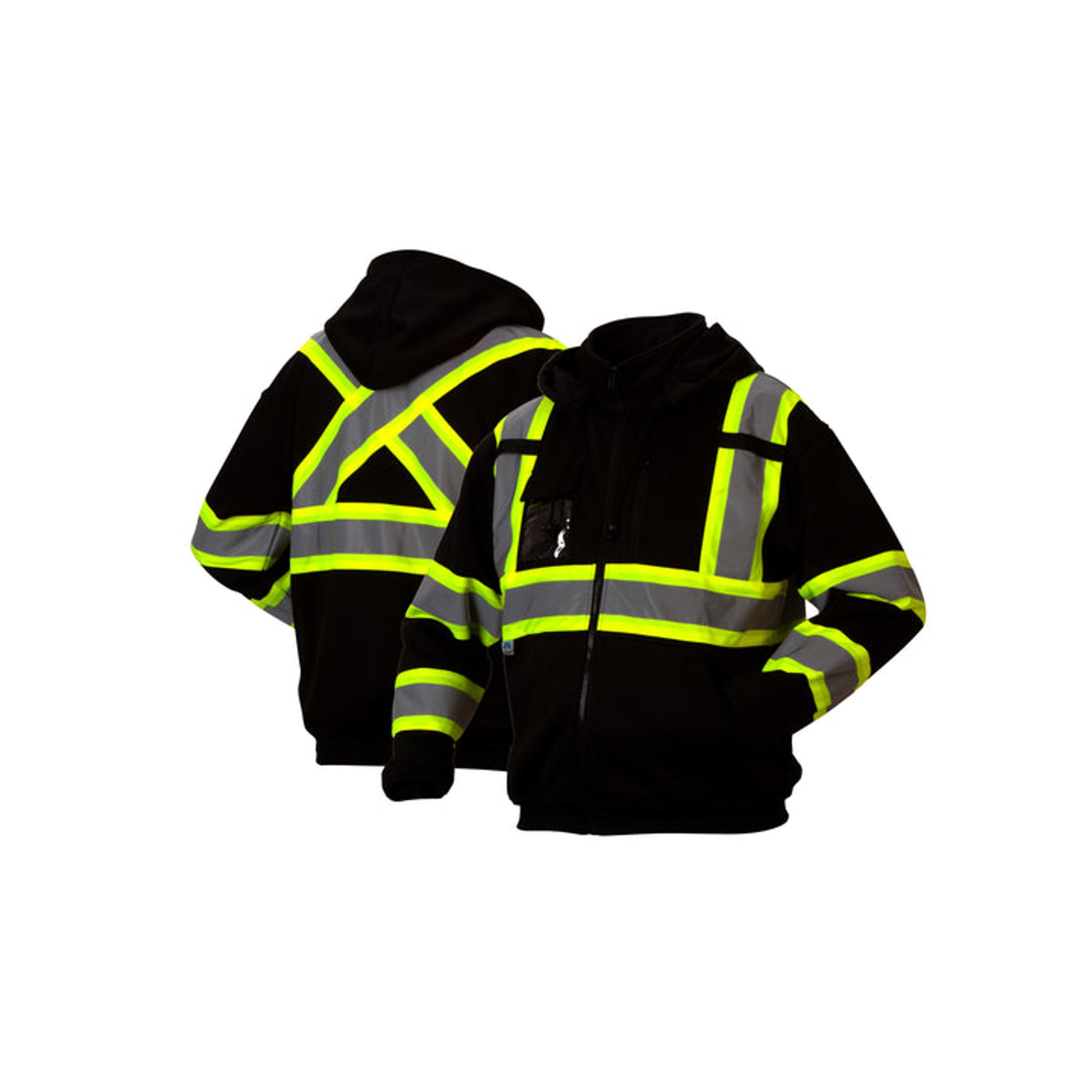 Pyramex-Canadian Premium Zipper Sweatshirt - Black Weather Resistant Hi-Viz Polyester