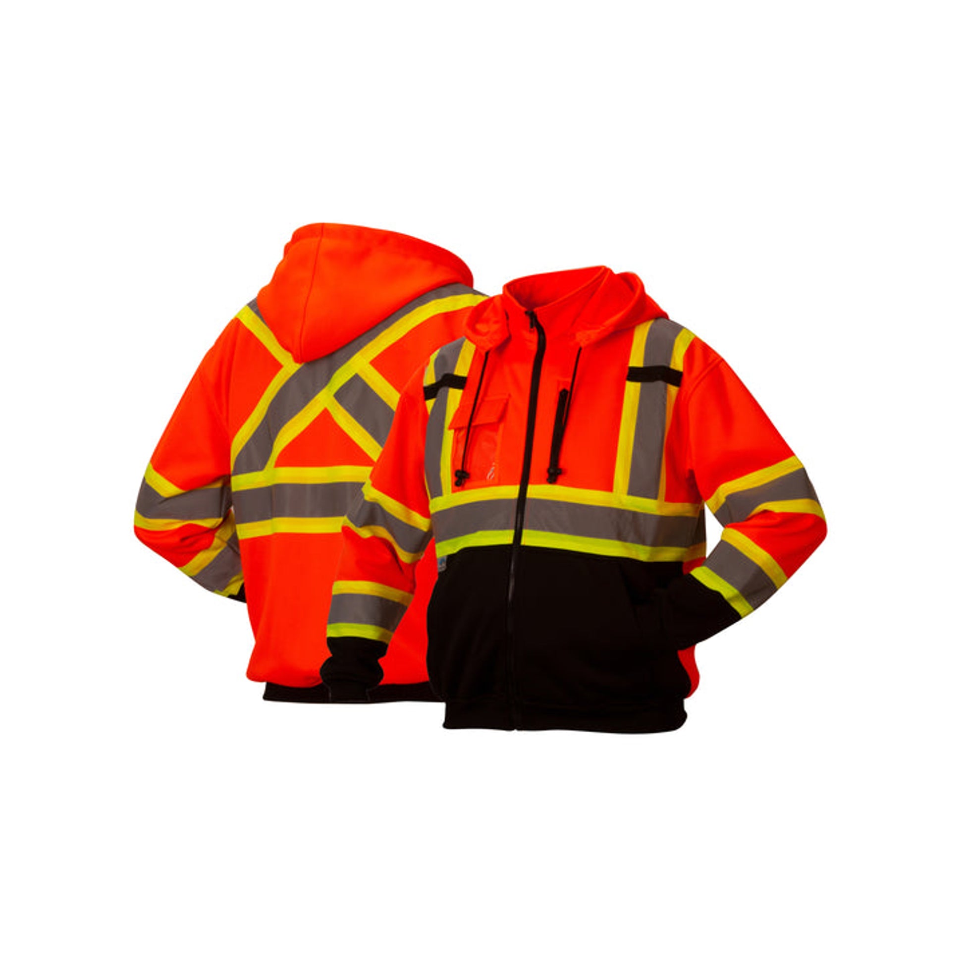 Pyramex-Canadian Premium Zipper Sweatshirt Hi-Viz Orange Weather Resistant Hi-Viz Polyester