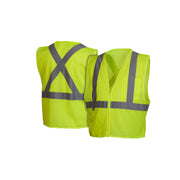 Pyramex - Vest - Hi-Viz Lime Vest W/Reflective Tape W/ Zipper Front Closure