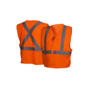 Pyramex - Vest - Hi-Viz Orange Vest W/Reflective Tape W/ Zipper Front Closure