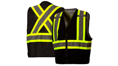 Pyramex RCZ24 Black With Contrasting Reflective Tape Vest
