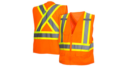 Pyramex RCZ24 Hi-Viz Orange With Contrasting Reflective Tape Vest