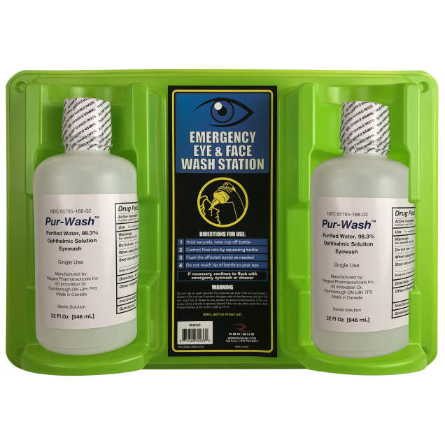 Radians 32oz Dual Bottle Wall Mounted Eye Wash - REW32D