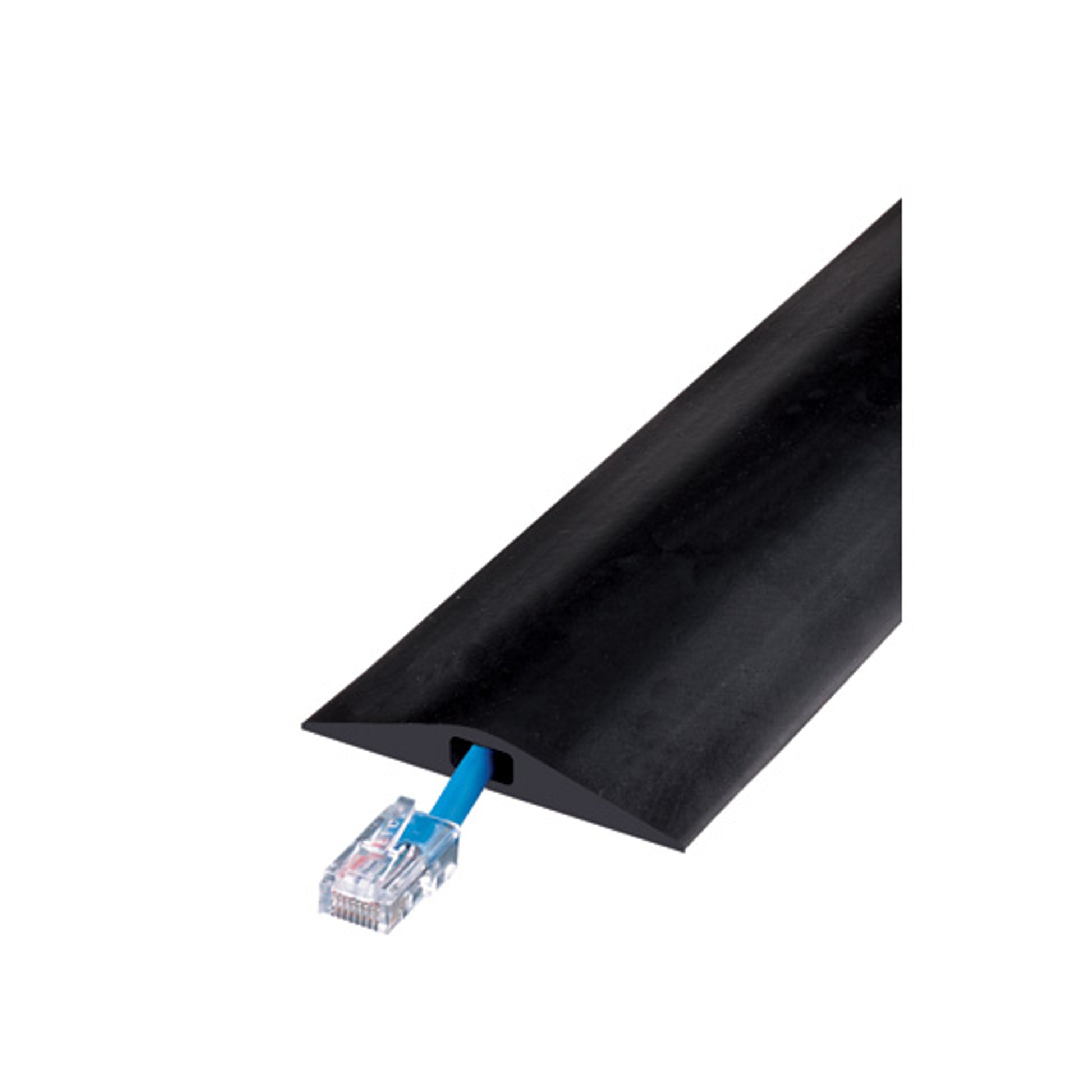 Cable Protector - Rubber Duct - 1-Ch - .5" - 10' Length - Black - RFD1-10