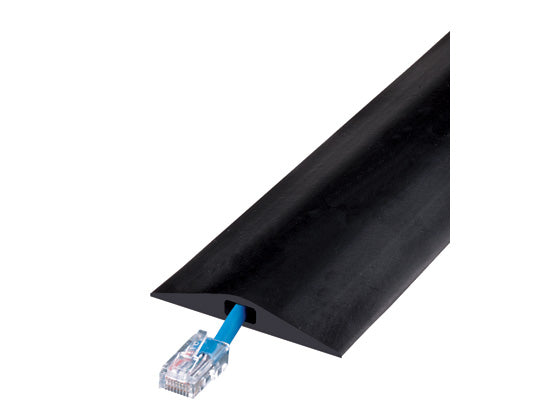 Cable Protector - Rubber Duct - 1-Ch - .5" - 10' Length - Black - RFD1-10