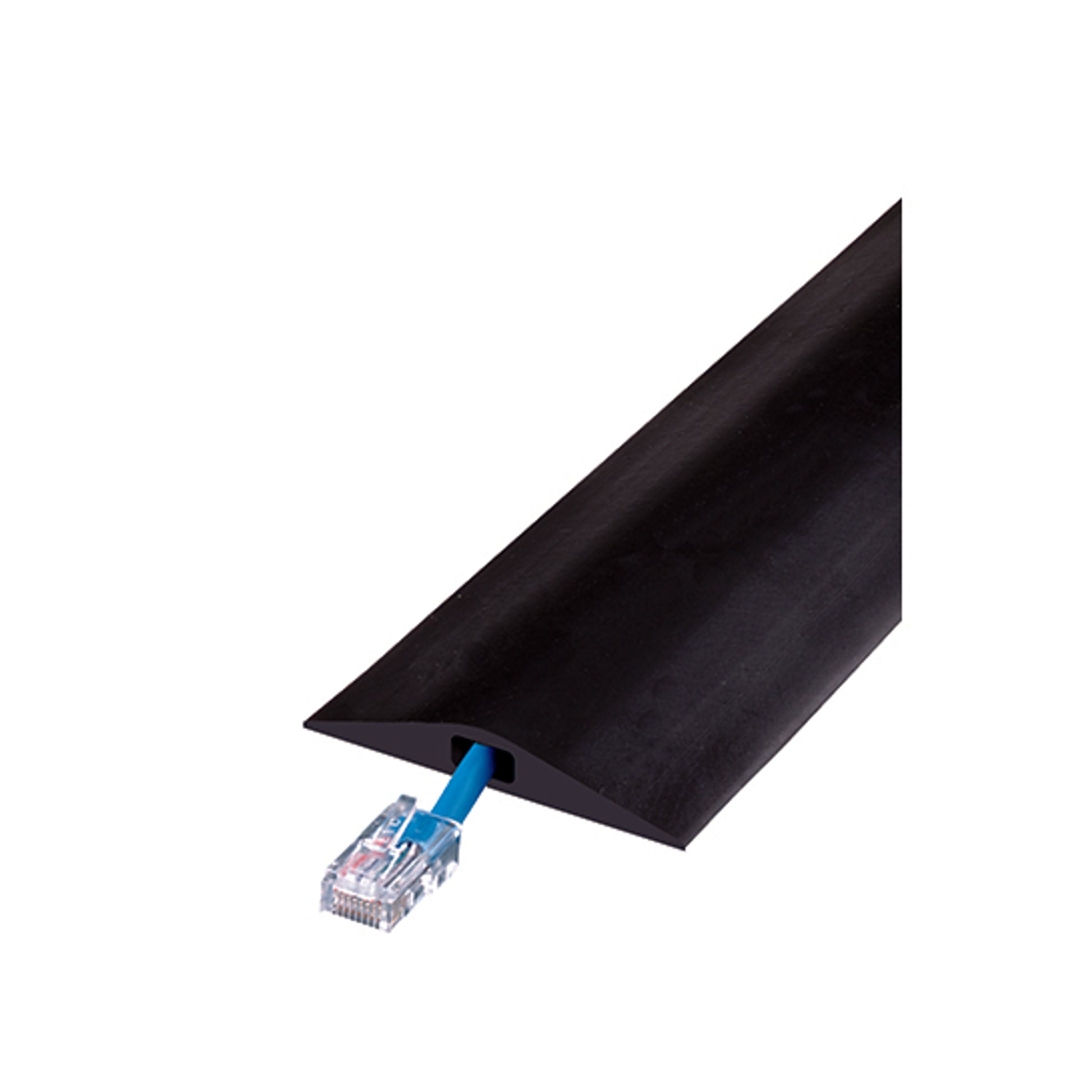 Cable Protector - Rubber Duct - 1-Ch - .5" - 5' Length - Black - RFD1-5