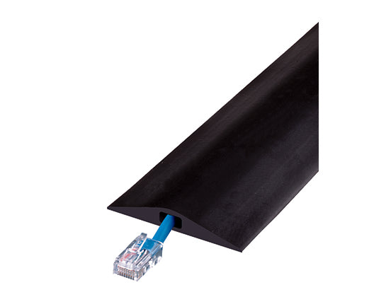 Cable Protector - Rubber Duct - 1-Ch - .5" - 5' Length - Black - RFD1-5