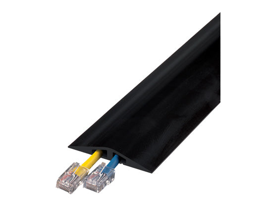 Cable Protector - Rubber Duct - 2-Ch - (2) .4375" Channels - 10' Length - Black - RFD2-10