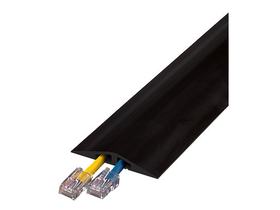 Cable Protector - Rubber Duct - 2-Ch - (2) .4375" Channels - 5' Length - Black - RFD2-5