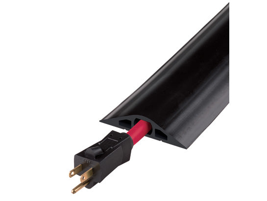 Cable Protector - Rubber Duct - 3-Ch - (1) .75" & (2) .25" Channels - 10' Length - Black - RFD3-10