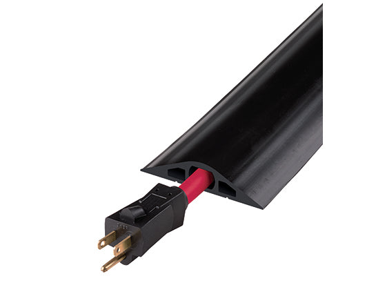 Cable Protector - Rubber Duct - 3-Ch - (1) .75" & (2) .25" Channels - 5' Length - Black - RFD3-5