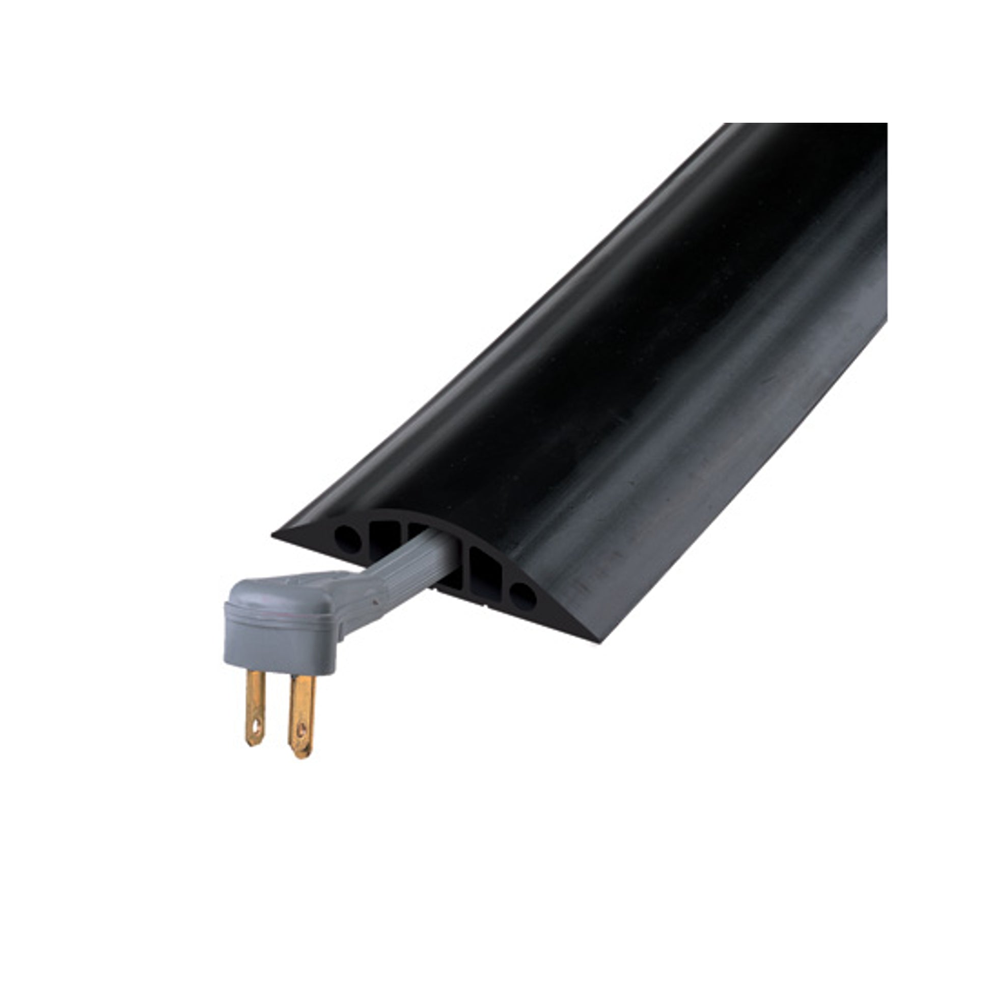 Cable Protector - Rubber Duct - 3-Ch - (1) .75" & (2) .4375" Channels - 5' Length - Black - RFD5-5