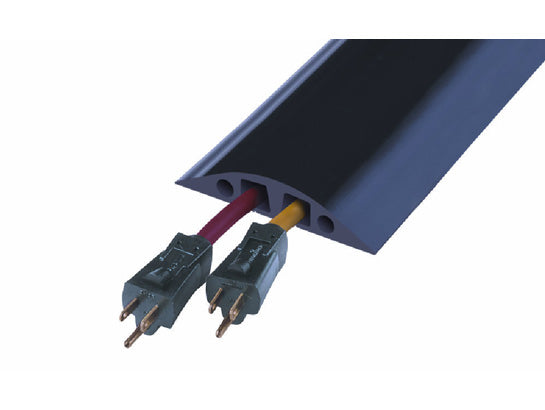 Cable Protector - Rubber Duct - 2-Ch - (2) .875" Channels - 10' Length - Black - RFD6-10