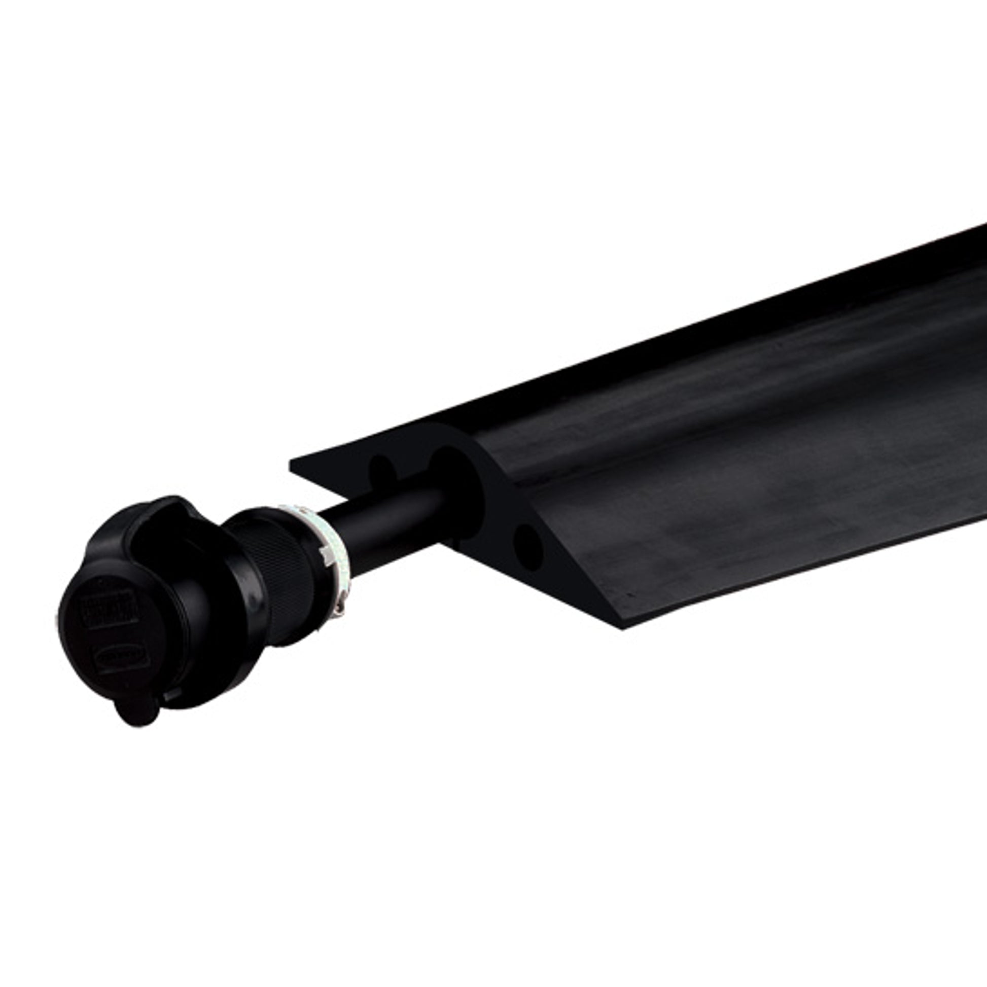 Cable Protector - Rubber Duct - 1-Ch - 1" - Heavy Duty - Slit - 5' Length - Black - RFD7-5