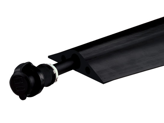 Cable Protector - Rubber Duct - 1-Ch - 1" - Heavy Duty - Slit - 5' Length - Black - RFD7-5