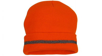 Pyramex RH1 Knit Cap Knit Cap With Reflective Strip - Hi-Viz Orange Work Wear