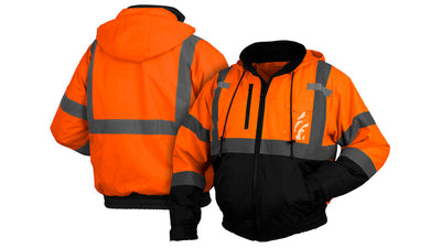 Pyramex RJ31 Hi-Viz Orange Bomber Jacket w/Removable Fleece Liner