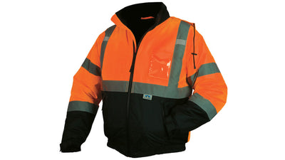 Pyramex RJ32 Hi-Viz Orange Waterproof Bomber Jacket w/Zip Out Fleece
