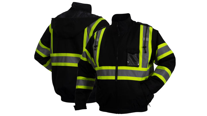 Pyramex-Bomber Jacket - Black Waterproof Polyester Shell w/ Quilted Lining